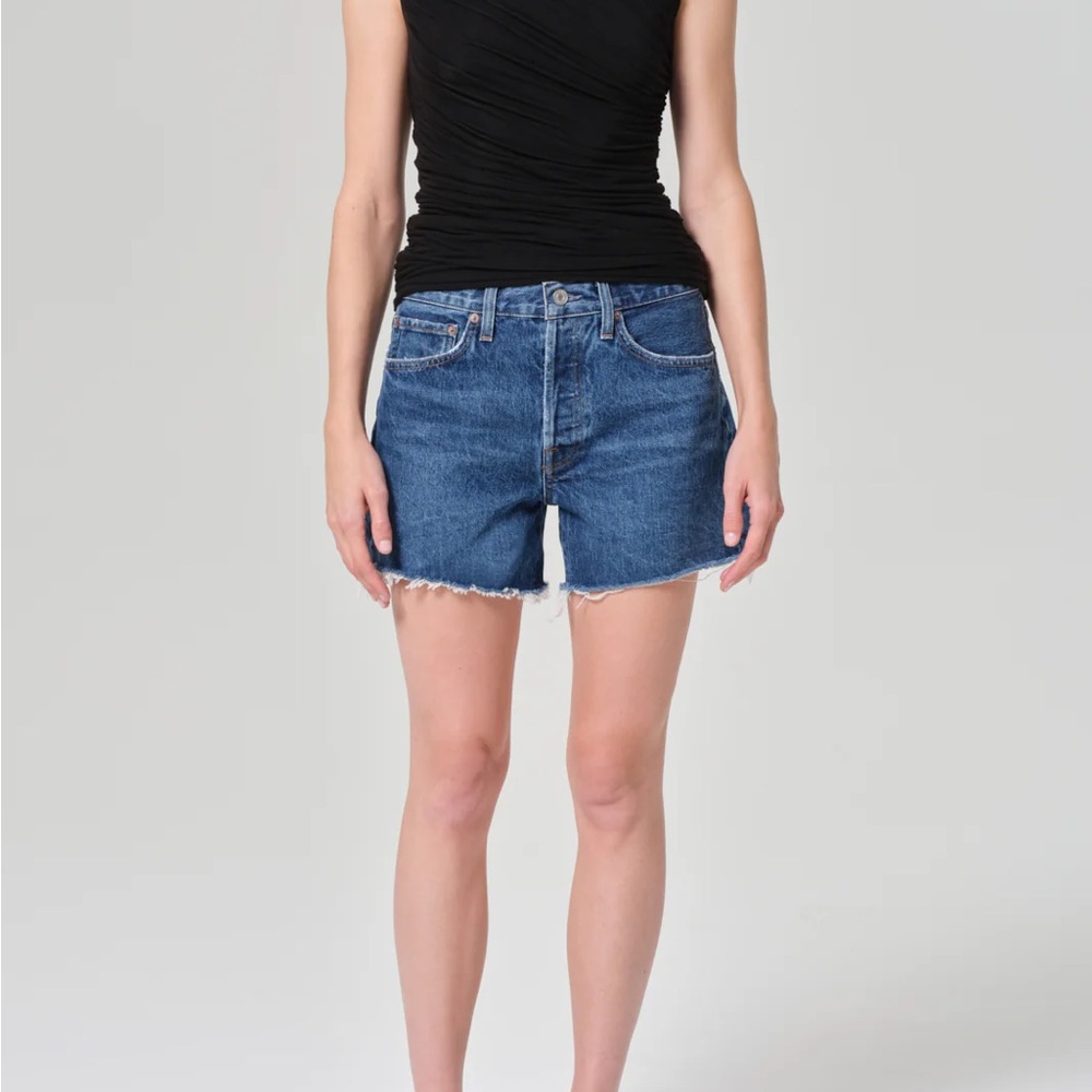 Agolde Dark Blue Jean Shorts
